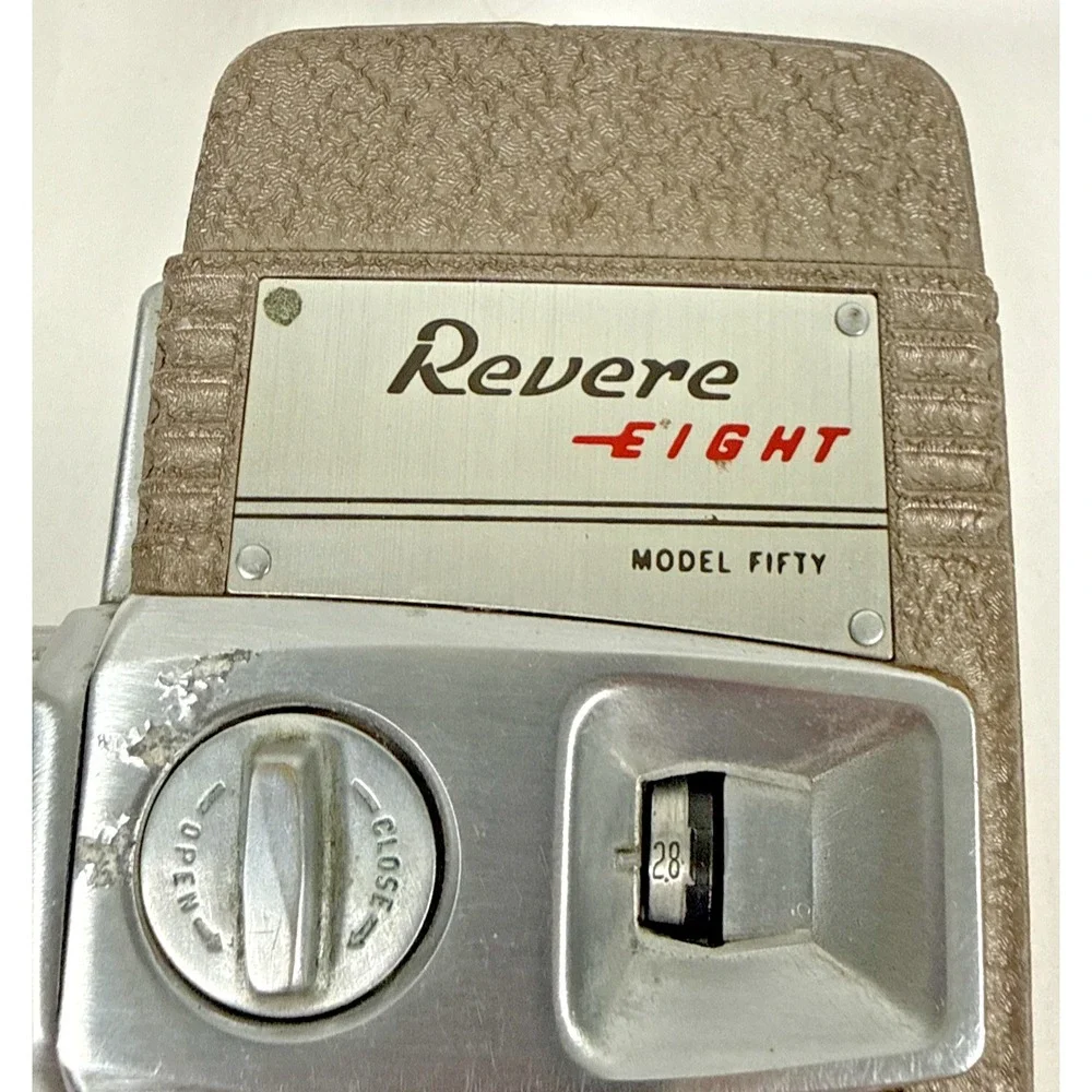 Revere Eight Model 50 Cine Movie Camera 8mm Brown Vintage Wind Up Working